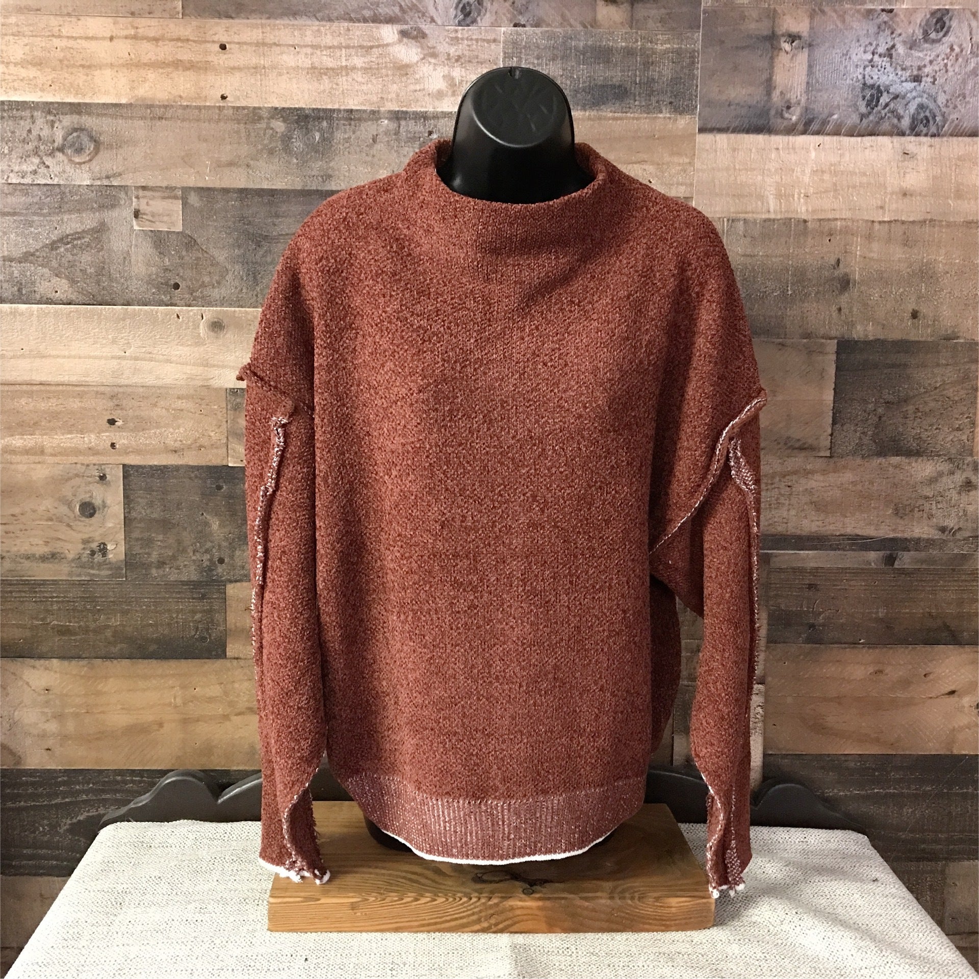 Rust ubtan chenille sweater